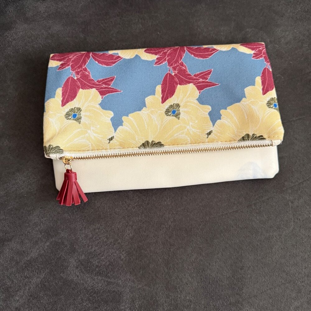 Rachel Pally Floral Foldover Clutch Bag With Tassel
